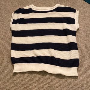 Navy and white striped top from LOFT